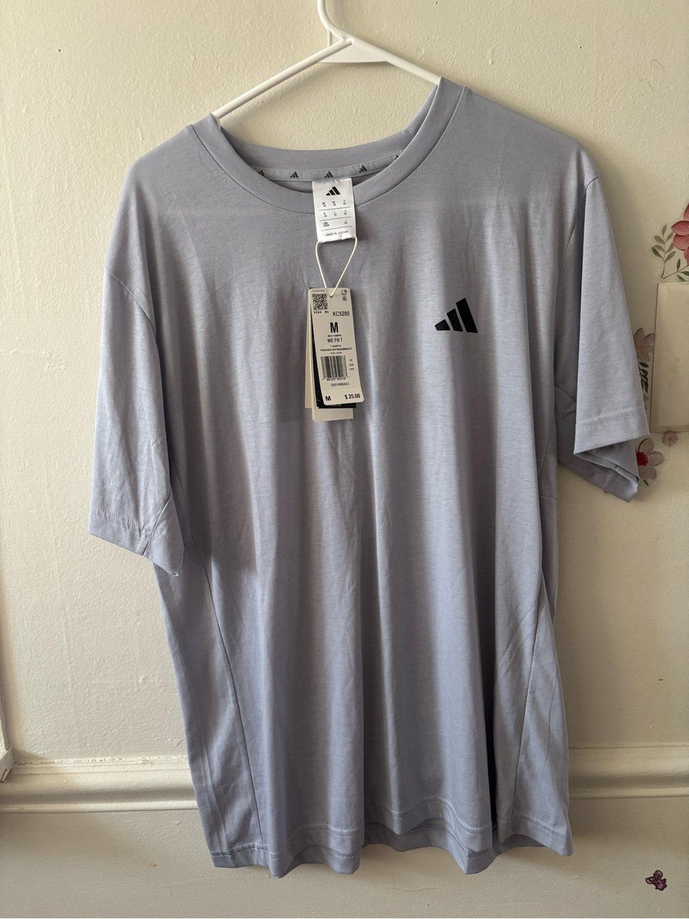 adidas Light Gray Short-Sleeve Athletic Tee